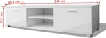 vidaXL Έπιπλο Τηλεόρασης Γυαλιστερό Λευκό 140 x 40,3 x 34,7 εκ.