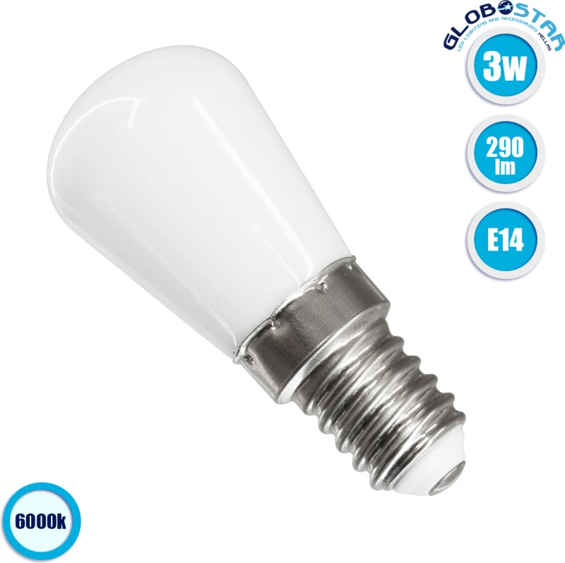 GloboStar Λάμπα LED για Ντουί E14 και Σχήμα S6 Ψυχρό Λευκό 290lm