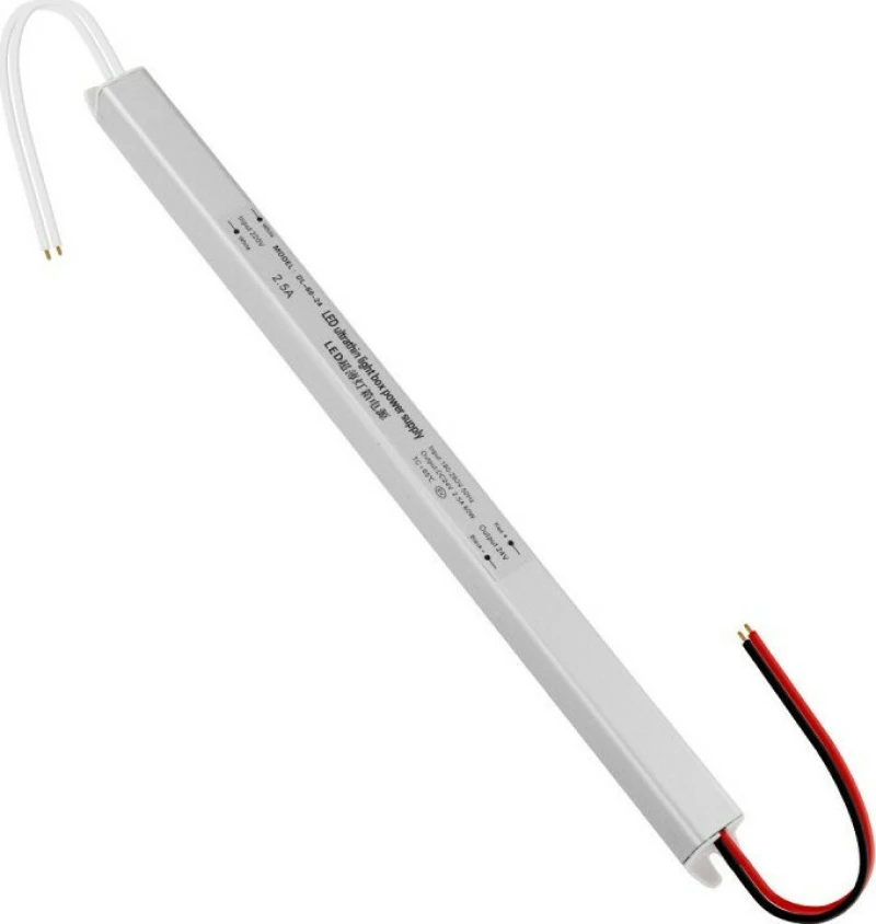 Τροφοδοτικό LED 31x1.8x1.8cm 2.5A 24V 60W IP20 73013 GloboStar