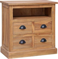 Συρταριέρα με Ράφι 60 x 30 x 60 εκ. από Μασίφ Ξύλο Teak