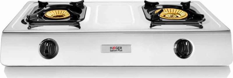Haeger Safine Plus 2-N5-H Επιτραπέζια Εστία Υγραερίου Διπλή Inox
