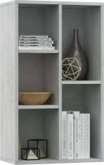 Ραφιέρα/Βιβλιοθήκη Γκρι Σκυροδέματος 50x25x80 εκ. Μοριοσανίδα