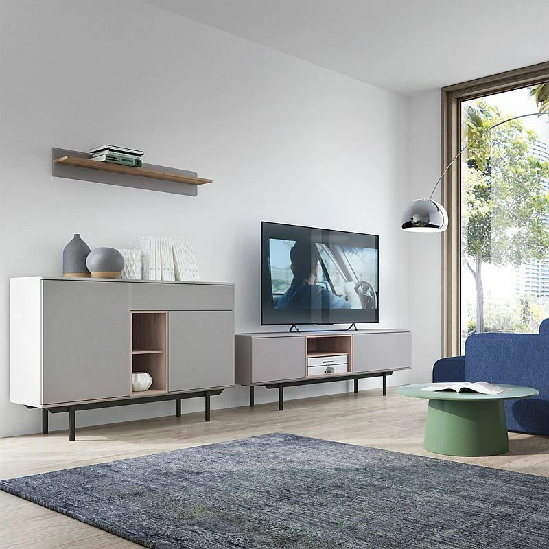 Inox Μπουφές Λευκός 125x39x89cm
