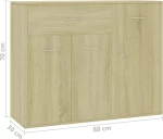 Μπουφές Sonoma Δρυς 88 x 30 x 70 εκ. από Μοριοσανίδα