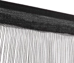 vidaXL Κουρτίνα με Τούνελ 140x250 Κρόσσια Μαύρο