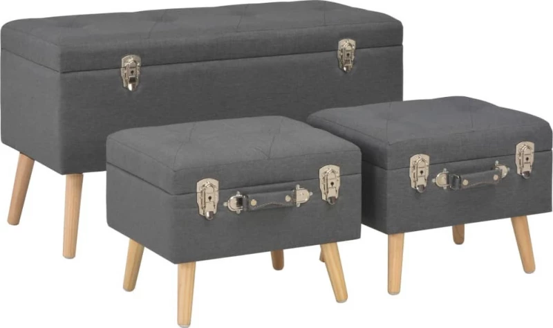 Σκαμπό Σαλονιού με Αποθηκευτικό Χώρο 85x38x47cm 3τμχ