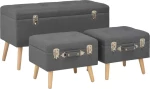 Σκαμπό Σαλονιού με Αποθηκευτικό Χώρο 85x38x47cm 3τμχ