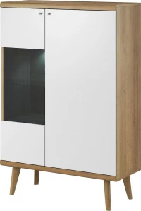 Βιτρίνα Σαλονιού Λευκή / Φυσικό 90x40x134cm