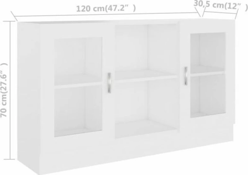 Βιτρίνα Σαλονιού Λευκή 120x30.5x70cm