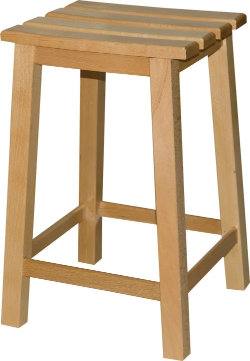 Σκαμπώ Ξύλινο Τετράγωνο Οξιά Ανοιχτό Χρώμα 248 28x32x50υψ