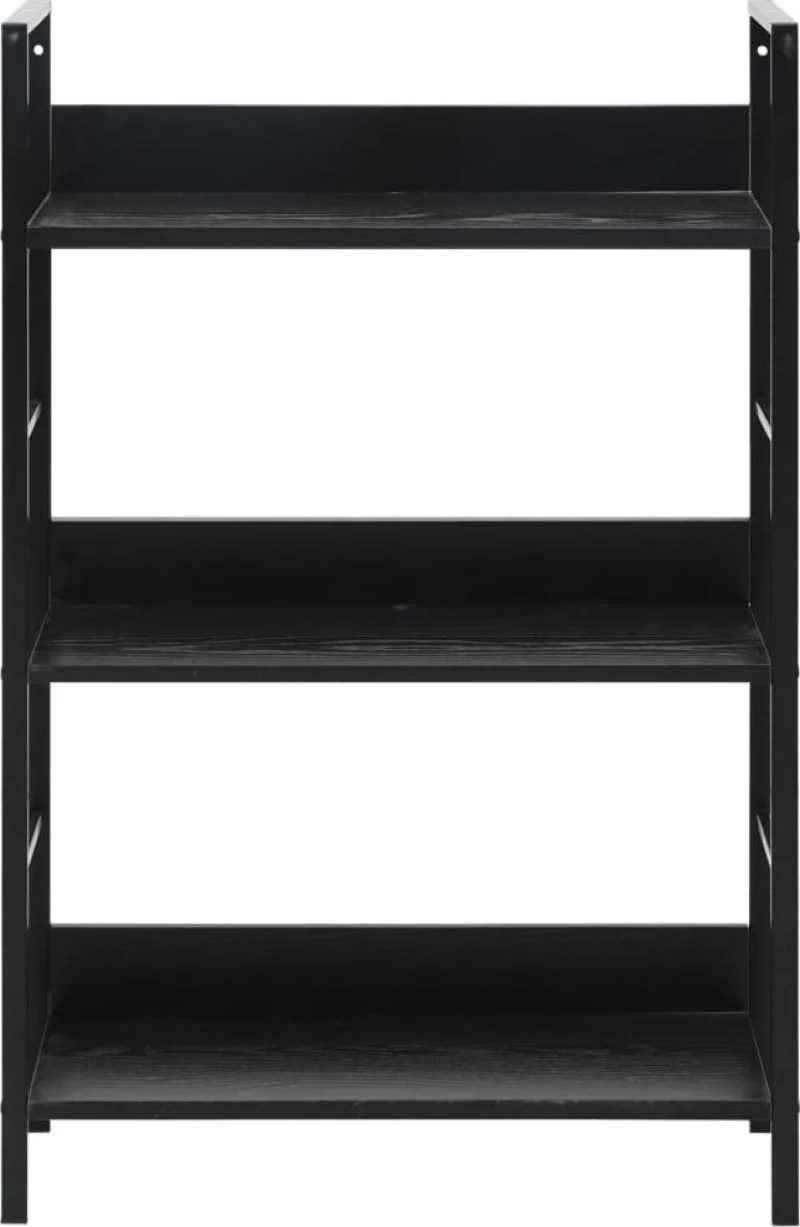 Βιβλιοθήκη με 3 Ράφια Μαύρη 60x27,6x90,5 εκ. από Μοριοσανίδα