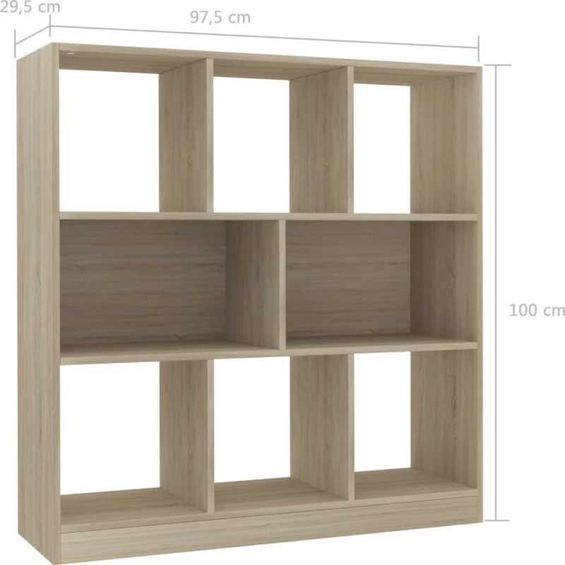 Βιβλιοθήκη Χρώμα Sonoma Δρυς 97,5x29,5x100 εκ. από Μοριοσανίδα