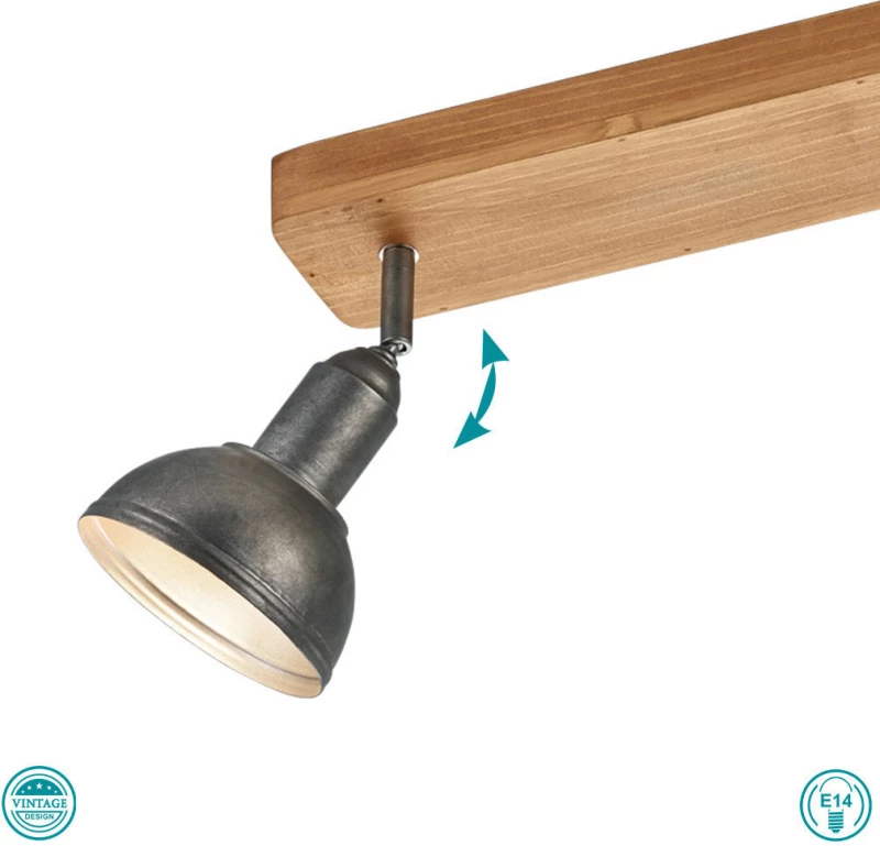 Trio Lighting Delhi Διπλό Σποτ με Ντουί E14 σε Καφέ Χρώμα