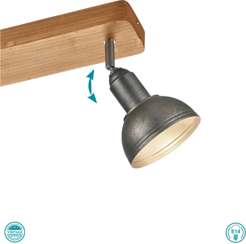 Trio Lighting Delhi Διπλό Σποτ με Ντουί E14 σε Καφέ Χρώμα