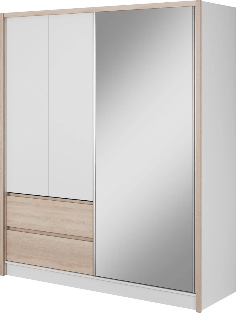 Ντουλάπα Portal Τρίφυλλη με Καθρέφτη 180x62x214cm