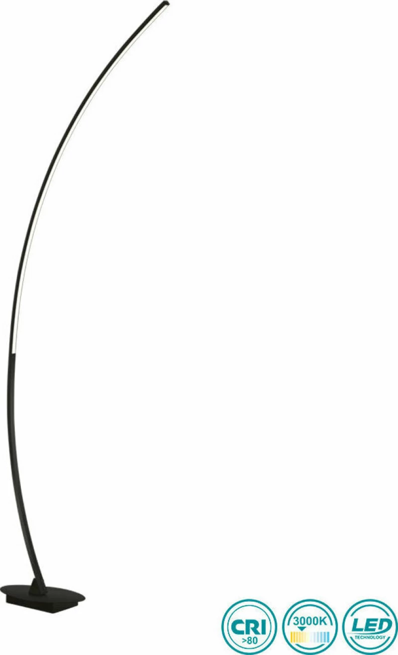 Trio Lighting Solo Φωτιστικό Δαπέδου Μαύρο με Ύψος 158cm