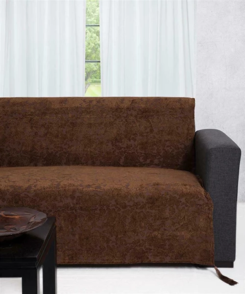 Silk Fashion Ριχτάρι Τετραθέσιου Καναπέ 7098 180x320cm Καφέ