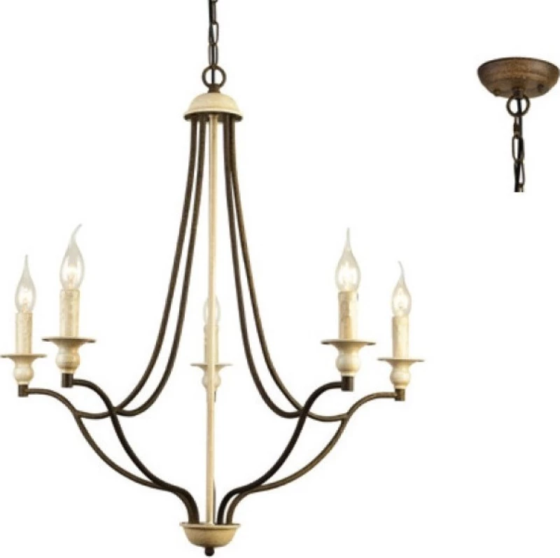 Aca Πολυέλαιος 5xE14 Ø70cm με Κεράκια Λευκός EG5875P70R