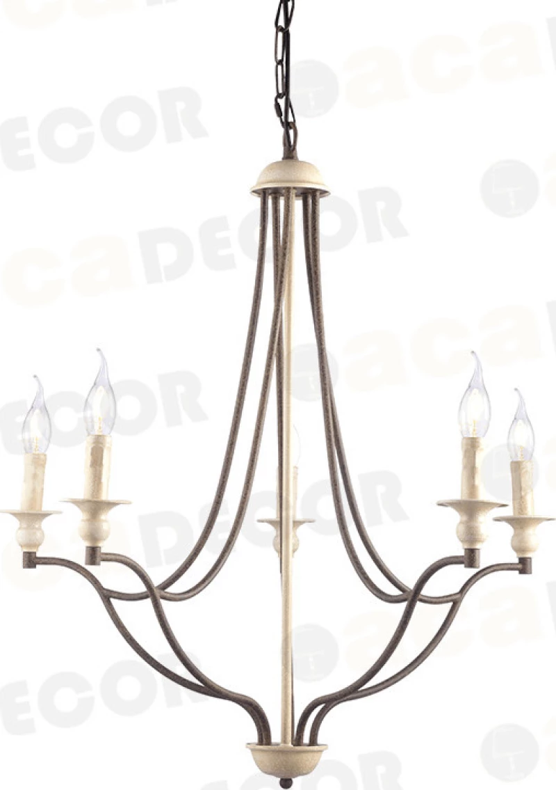 Aca Πολυέλαιος 5xE14 Ø70cm με Κεράκια Λευκός EG5875P70R