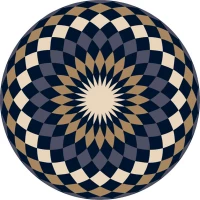 Contento Matteo Σουβέρ Βινυλίου 105mm Boho Σχέδιο Γεωμετρικό - Μπλε Σκούρο (Σετ 4 τεμαχίων)