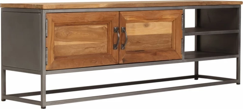 Έπιπλο Τηλεόρασης 120x30x40 εκ. Ανακυκλωμένο Ξύλο Teak & Ατσάλι