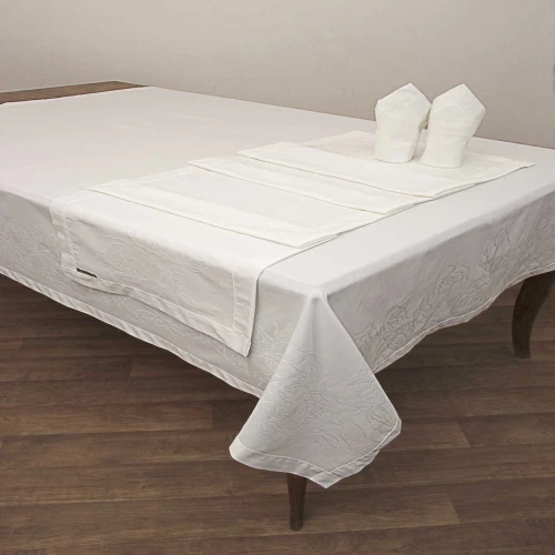 Anna Riska Τραπεζομάντηλο Σετ 12τμχ 165x320 2410 2 White