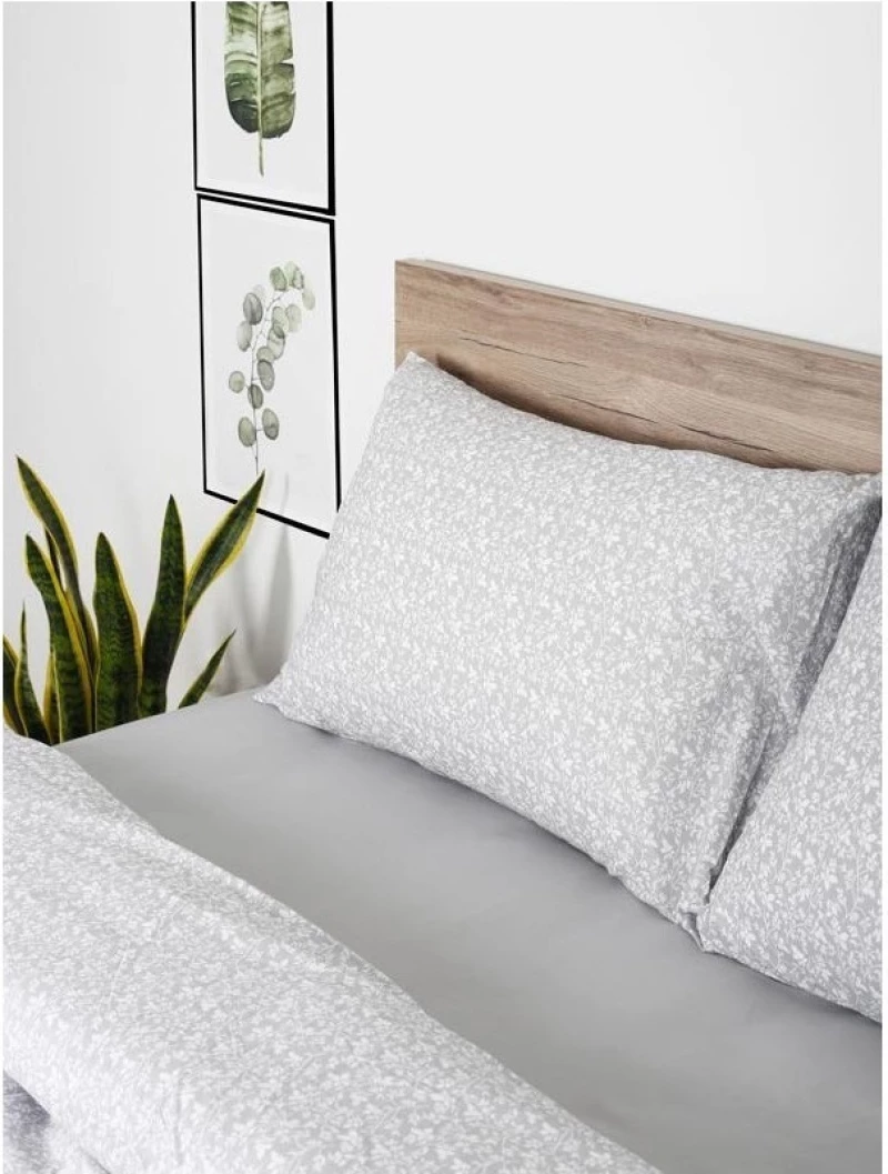 Sunshine Σετ Σεντόνια Μονά 165x270 Cotton Feelings 920 Grey 3 τμχ