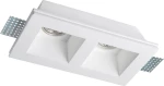 Viokef Γύψινο Σποτ Χωνευτό GU10 / GU5.3 Διπλό 21.5x12cm Λευκό