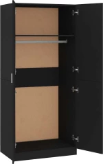 vidaXL Ντουλάπα Μαύρη 80 x 52 x 180 εκ. από Μοριοσανίδα