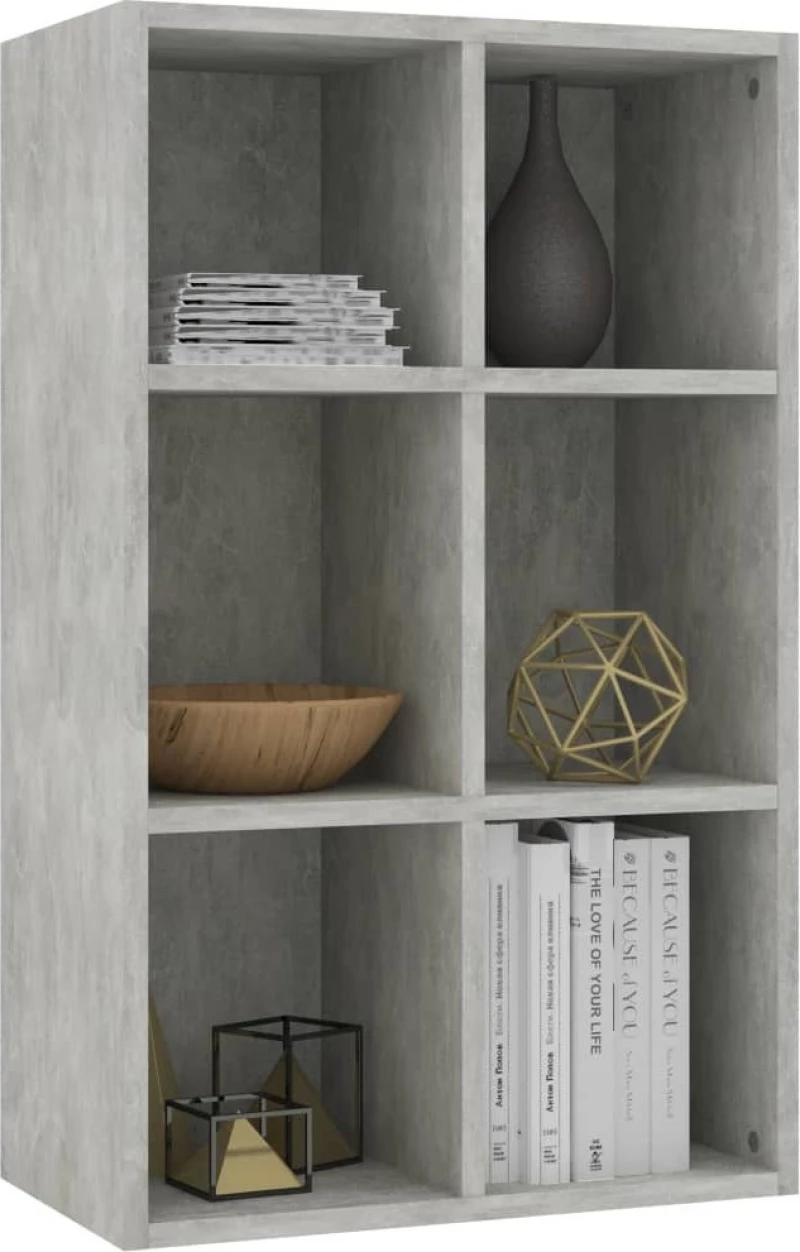 Ραφιέρα/Βιβλιοθήκη Γκρι Σκυροδέματος 66x30x97,8 εκ. Μοριοσανίδα