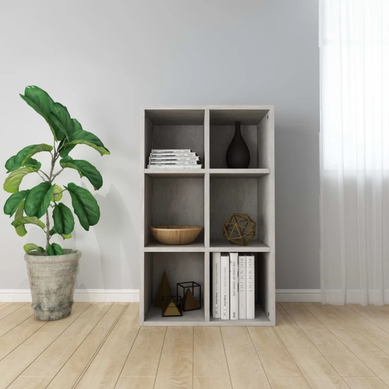 Ραφιέρα/Βιβλιοθήκη Γκρι Σκυροδέματος 66x30x97,8 εκ. Μοριοσανίδα