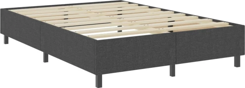 Boxspring Κρεβάτι Υπέρδιπλο Ύφασμα Σκούρο Γκρι Με Στρώμα / Με Τάβλες 200x200cm