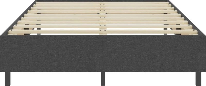Boxspring Κρεβάτι Υπέρδιπλο Ύφασμα Σκούρο Γκρι Με Στρώμα / Με Τάβλες 200x200cm