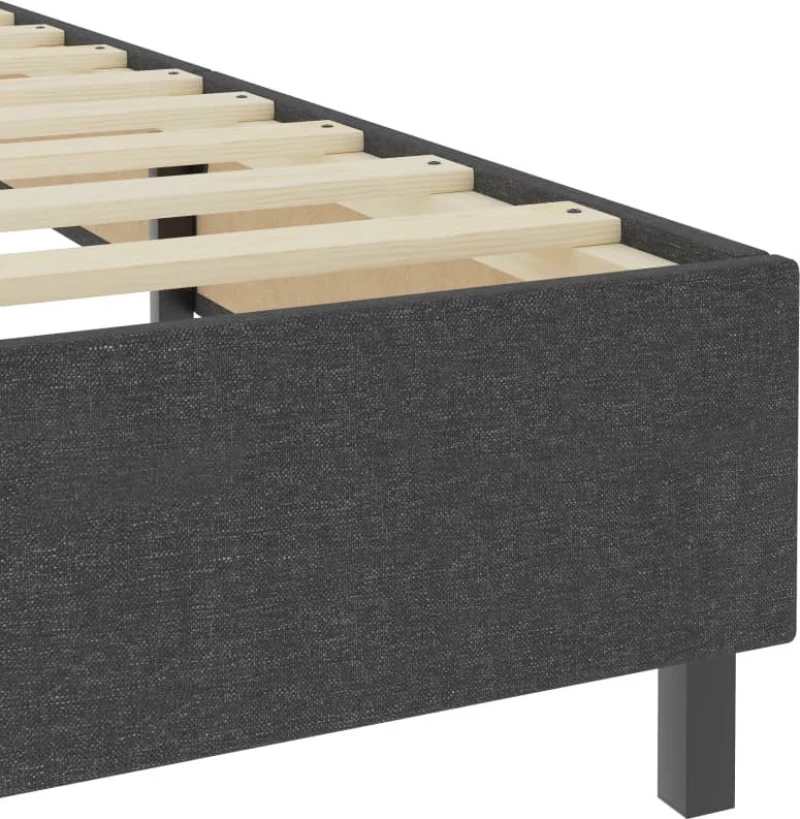 Boxspring Κρεβάτι Υπέρδιπλο Ύφασμα Σκούρο Γκρι Με Στρώμα / Με Τάβλες 200x200cm
