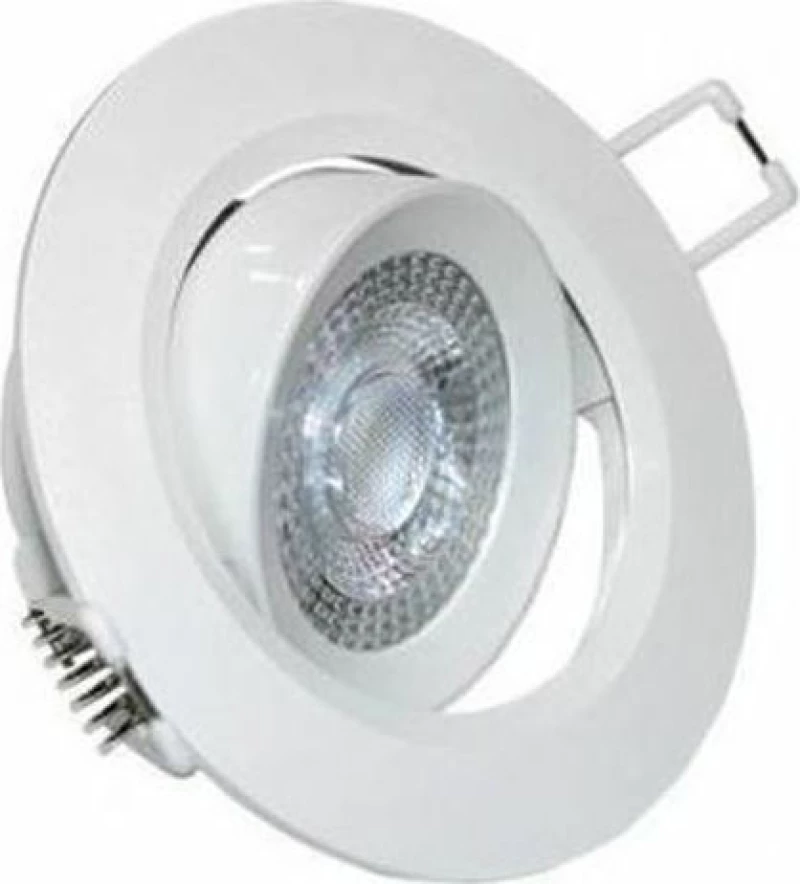 Adeleq LED Πλαστικό Σποτ Χωνευτό 7W 6300K Κινούμενο 9x9cm Λευκό