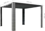 Κιόσκι με Οροφή Γκρι/Ανθρακί 300x300x200 εκ. Συνθετικό Ρατάν
