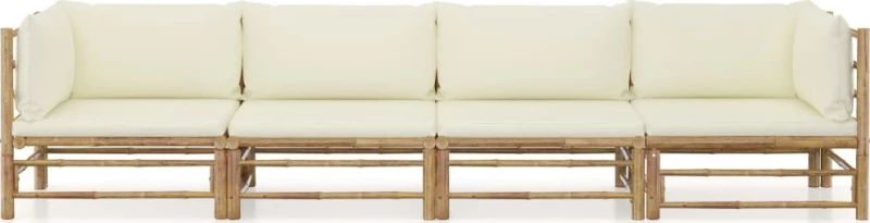 Τετραθέσιος Καναπές 3058205 270x70x60cm Λευκό Κρεμ