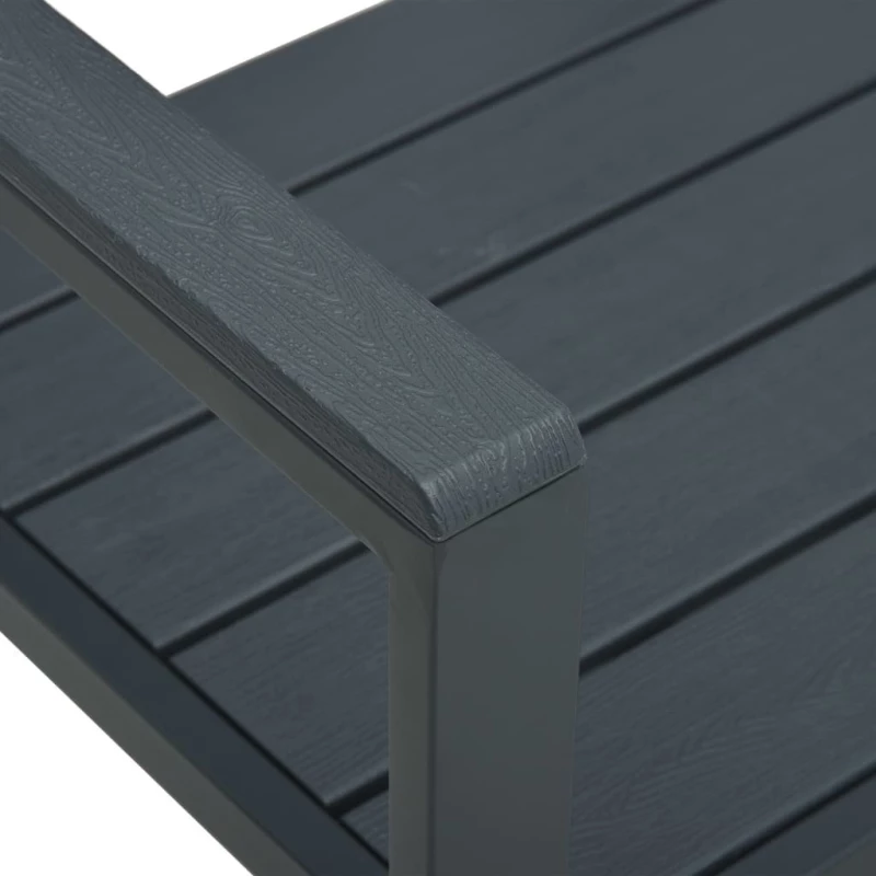 Παγκάκι Κήπου Γκρι με Όψη Ξύλου 120 εκ. από HDPE