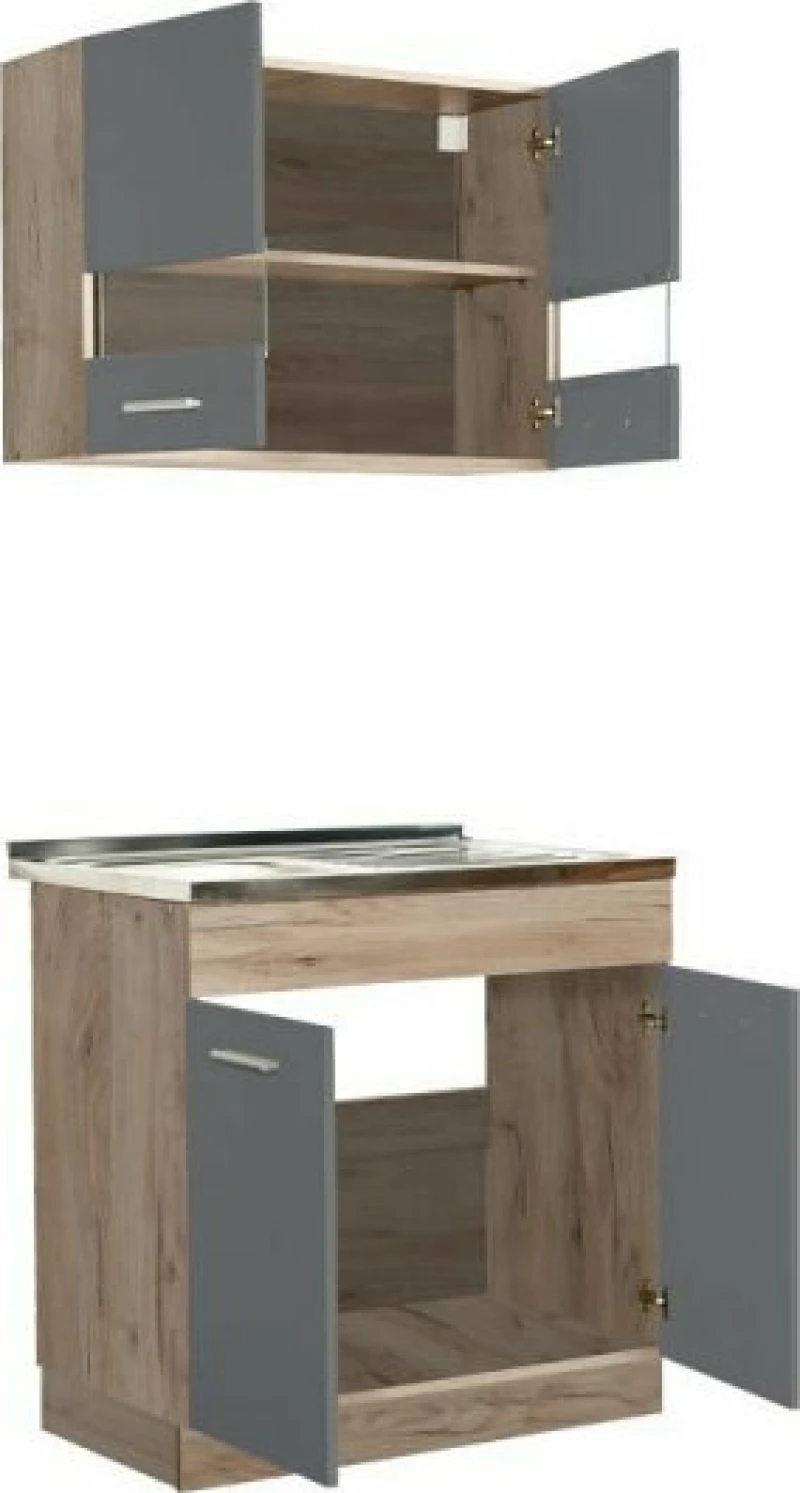 Ντουλάπια Κουζίνας Σετ Dalila 80x60x200cm 80S Grey Oak / Γκρι