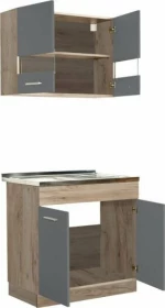 Ντουλάπια Κουζίνας Σετ Dalila 80x60x200cm 80S Grey Oak / Γκρι