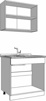 Ντουλάπια Κουζίνας Σετ Dalila 80x60x200cm 80S Grey Oak / Γκρι