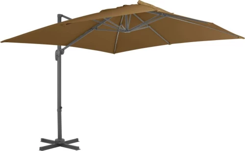 Ομπρέλα Κρεμαστή Χρώμα Taupe 300 x 300 εκ. με Ιστό Αλουμινίου