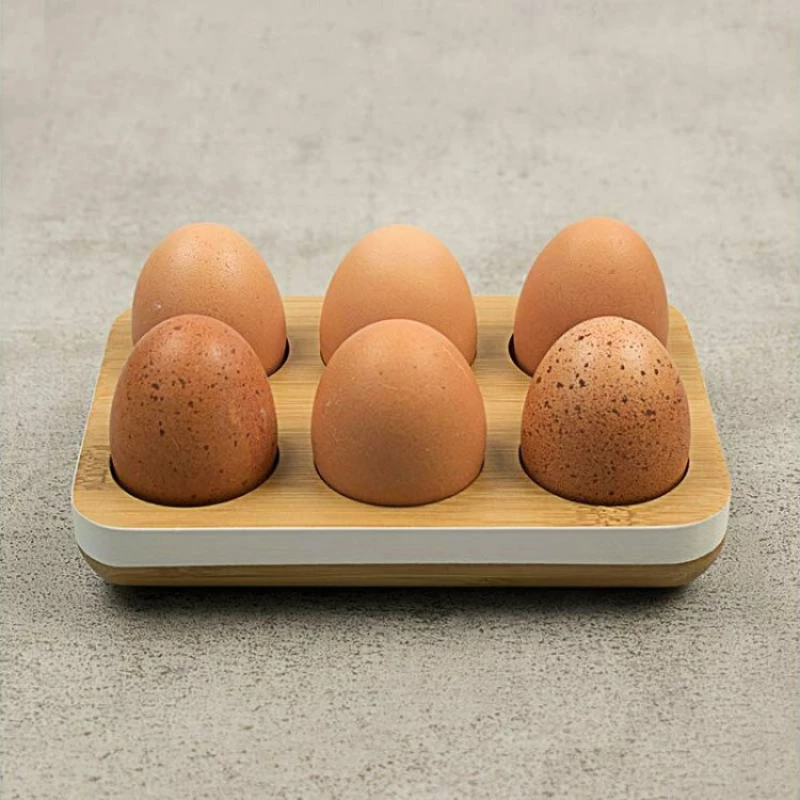 Pebbly Egg Tray, Θήκη Αυγών από Μπαμπού με 6 Θέσεις