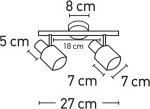 Inlight 9079-2 Διπλό Σποτ με Ντουί E14 σε Λευκό Χρώμα Πατίνα