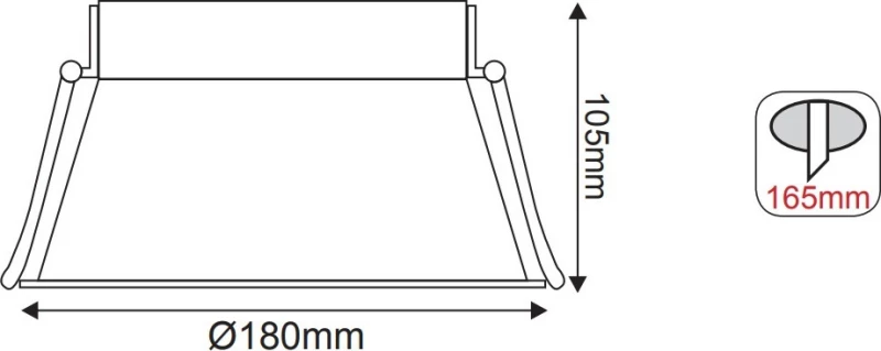 Aca Μεταλλικό Σποτ Χωνευτό G53 AR111 Κινούμενο 19.5x19.5cm Μαύρο
