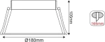 Aca Μεταλλικό Σποτ Χωνευτό G53 AR111 Κινούμενο 19.5x19.5cm Μαύρο