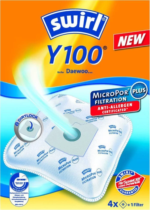 Swirl Y100 MP Plus AirSpace Σακούλες Σκούπας 4τμχ