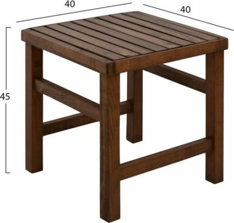 Σκαμπω Τραπεζακι Καρυδι Εμποτισμου 40Χ40X45Υεκ. Fb9289.02