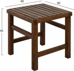 Σκαμπω Τραπεζακι Καρυδι Εμποτισμου 40Χ40X45Υεκ. Fb9289.02