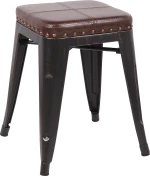 Σκαμπό Μπαρ Μεταλλικό Relix Antique Black Σκούρο Καφέ Ε5195Ρ,10